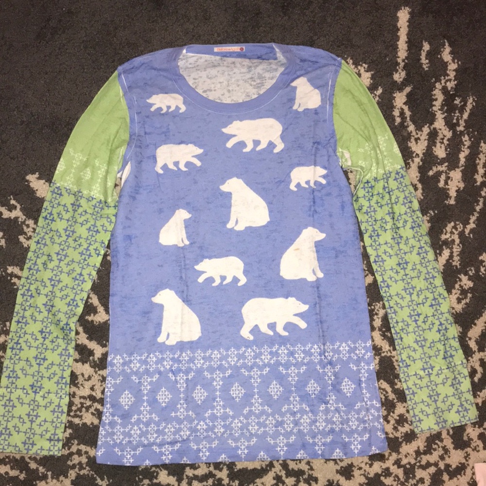 polar bear pajama top size large